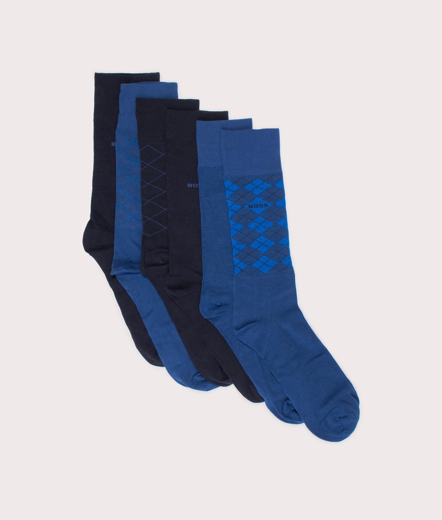 Hugo Boss Mens 6 Pack RS Design Socks